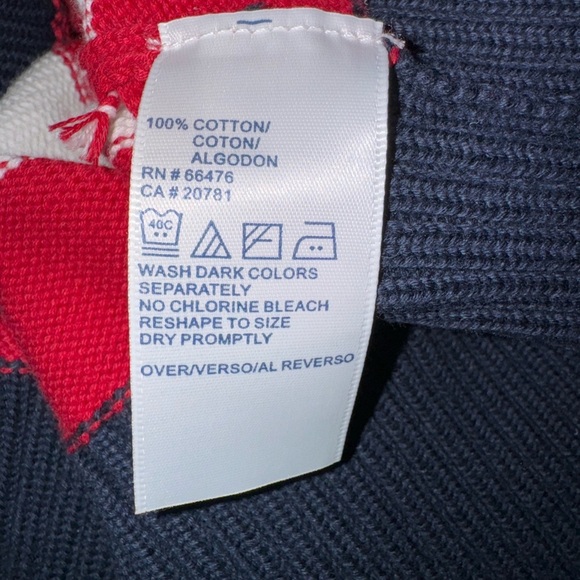 Tommy Hilfiger VTG Striped Red White Blue Star Ribbed Knit Sweater Vest Preppy L - Picture 8 of 9